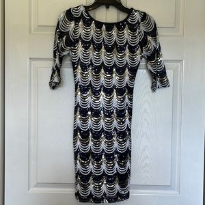Navy blue sequin dress